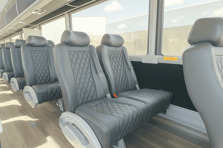 interior of Florence Shuttle Bus Rentals charter bus